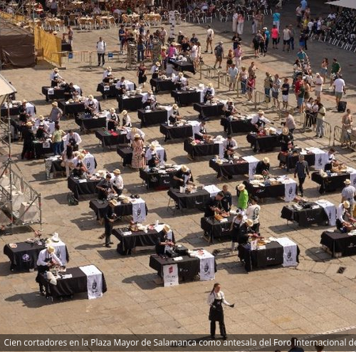 Salamanca realiza encuentro de cortadores de jamón como apertura del Foro Internacional del Ibérico