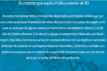 La política exterior dominicana mantiene soberanía al aceptar temporalmente deportados de Estados Unidos